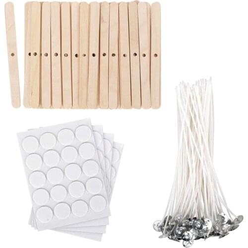 Candle Making Kit,Wooden Candle Wick Holders,Candle Wick Sticker,Candle Wicks Candle Centering Tool for Candle DIY Craft