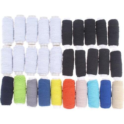 Pulaqi Random 10 Roll/Set Elastic Thread Set Industrial Sewing Machine Thread Mixed Color Elastic Thread For Bracelet DIY Sewing