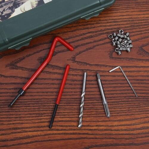 M6 Car Pro Coil Drill Tool Metric Thread Repair Insert Kit for Helicoil Car Repair Tools Coarse Crowbar Screw tooth repair kit