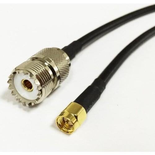 New RF coaxial cable SMA male to UHF female socket SO239 connector RG58 pigtail adapter 50CM/100CM/200CM