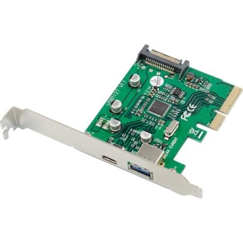 Add On Card PCIE TypeC A 2.4A Riser Super High Speed Dual Port USB 3.1 Expansion Card Chip Asmedia ASM1142 Converter Controller