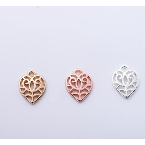 Pendant Heart Shaped Hollow DIY Necklace-Bracelet-Jewelry Parts Punk Metal Result