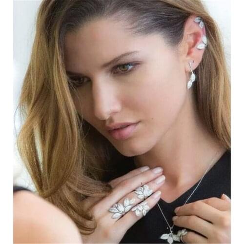 Cp65 Luxury Designer Fashion 925 Sterling Silver shinning European style Jewelry leaves shaped pb