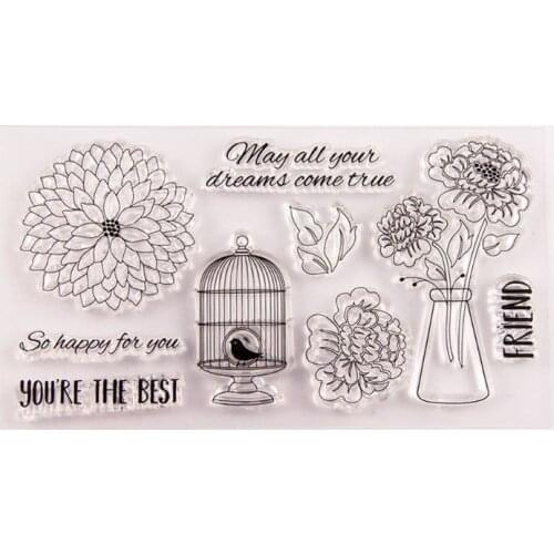 Birdcage Silicone Clear Stamp Seal DIY Scrapbook Embossing Album Decor Craft Art
