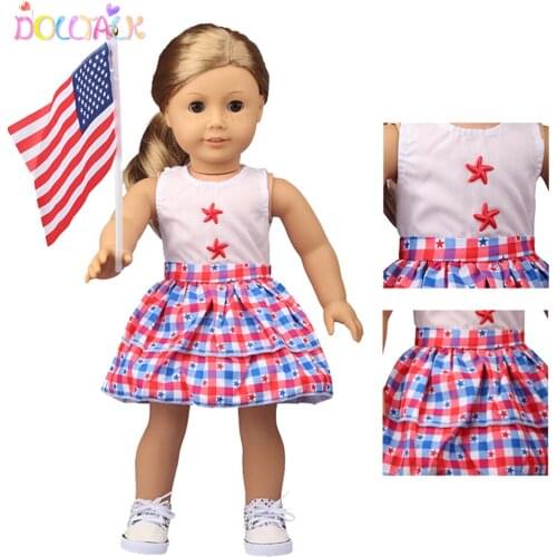 Cute Colorful Stars Doll Clothes For 18 Inches Dolls New Dress Fit 43cm New Born And Russia DIY Doll Giirls Gift