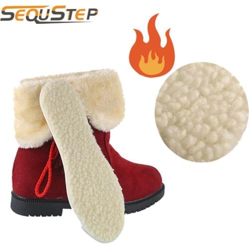 Winter Warm Fleece Insoles Imitation Wool Insole Cashmere Shoes Pads For Boots Cushions Child Comfortable Insoles For Kids