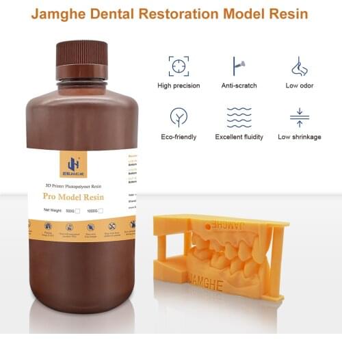 Jamghe Dental Resin High Hardness 3D Printer Blue For Anycubic Creality Nova 3D Printer Resin Clear Filament Photopolymer Resin