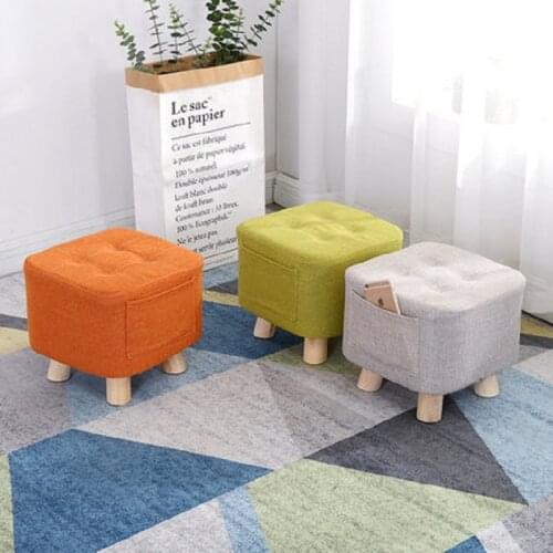 Taburete Madera Sitting Room Small Stool Creative Solid Wood Square Low Chair Lovely Sofa Cloth Shoes Bench Silla Mecedora Bebe