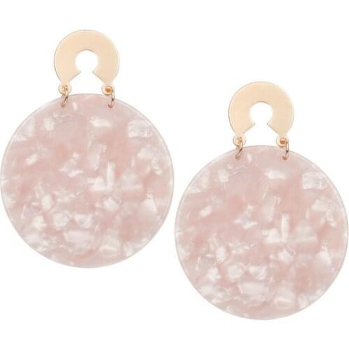 2019 New Korean Fashion Acrylic Earrings for Women Big Round Temperament Popular Sweet Spring Summer Autumn Winter Earrings