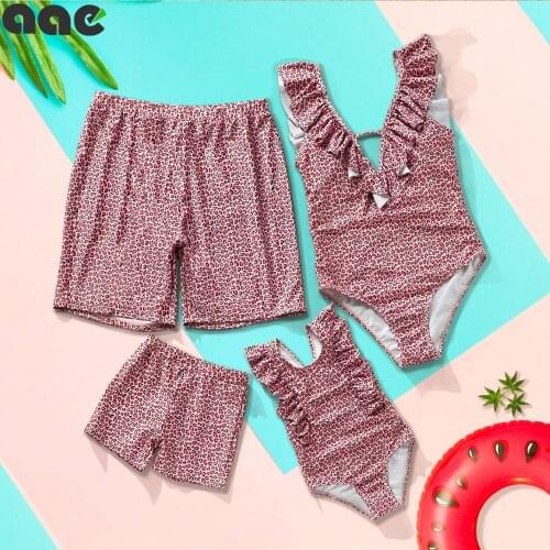 2020 Family MatchingvOne Piece Swimwear Women Bikini Mother Daughter Kid Son Girl Swimsuit Swimming Bathing Suit Maillot De Bain