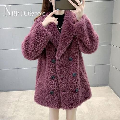 Imitation Lambswool Women Coat Autumn Winter 2020 New Loose Faux Fur Female Jacket
