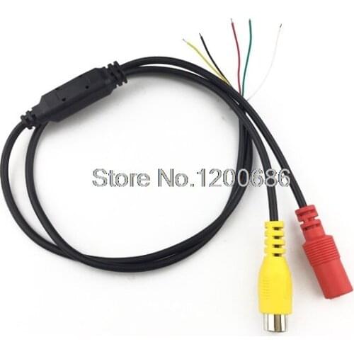 0.5M Yellow RCA female Red 5.5 2.1MM DC Power Jack Female pigtail Cable Black RCA DC cable wire harness