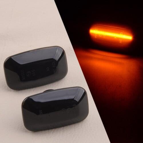 1 Pair Car 12V Side Fender Marker Turn Signal Light Lamp Fit For Toyota Land Cruiser 70 80 100 Series 1998-2006 2007 Black Lens