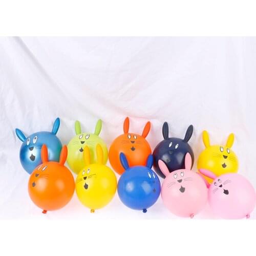 10pcs 12 Inch Printed Latex Balloon Rabbit Shaped Childrens Toy Ball Balloons New