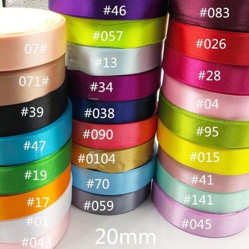 20mm 25Yards Wedding Silk Ribbon Party Decoration Satin Tapes Crafts Decor Invitation Card Gift Wrapping