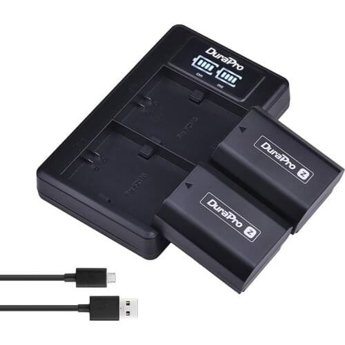2PC 2280mAH NP FZ100 NP-FZ100 Battery + LED USB Charger for Sony NP-FZ100 BC-QZ1 Alpha 9,A7RIII,ILCE-7RM3,A9,A9R,Alpha 9s Camera