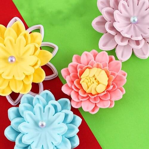 3 sets of large flower embossing mold DIY fondant cake decoration mold chocolate fudge decoration mould