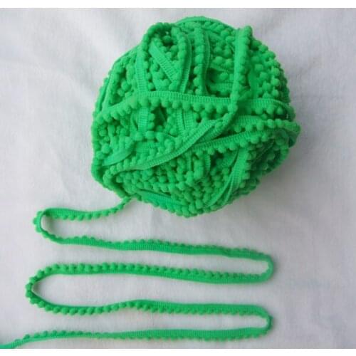 5 yards cute Green color polyester PomPom fringe MINI trim draper ball Accessories sew 0.5" ball