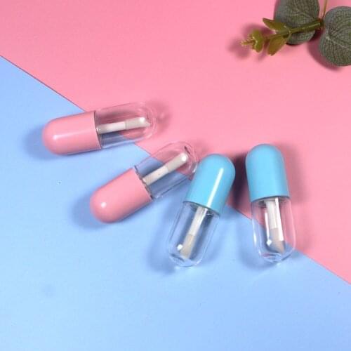 5ml blue pink new capsule empty lip gloss tube cosmetic plastic lipgloss magic wand packaging container