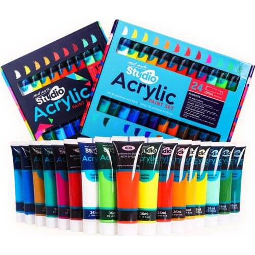 Acrylic Paint Set18 24 Colors 36 ml Fabric Paint for Clothing Textile nail fiber pigment acrylic paints for painting rt supplies