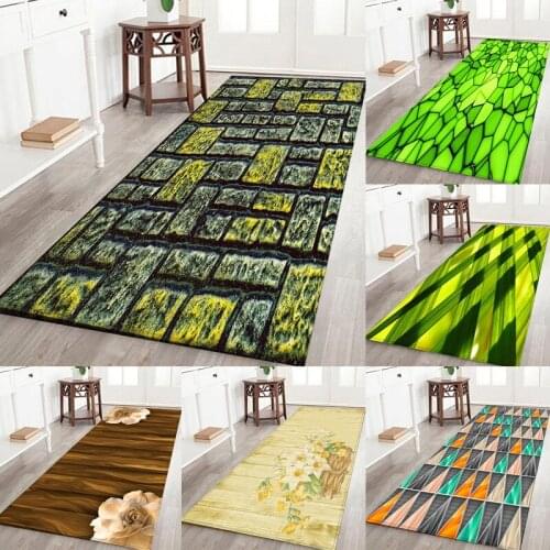 Green Grass Flower Pattern Door Mat Kitchen Non-slip Floor Mats Bathroom Area Rug Bedroom Carpet Area Rug Bath Rug