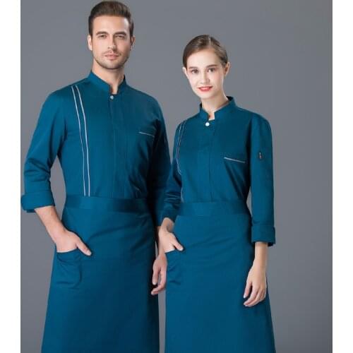 Catering Chefs Jacklet Long Sleeve Hotel Kitchen Clothes Western Restaurant Chefs Work Clothes Breathable Unisex Overalls