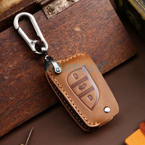 Leather Car Remote Key Full Cover Case for Toyota Auris Corolla Reiz Avensis Verso Yaris Aygo Rav4 Scion TC IM Shell Holder Fob