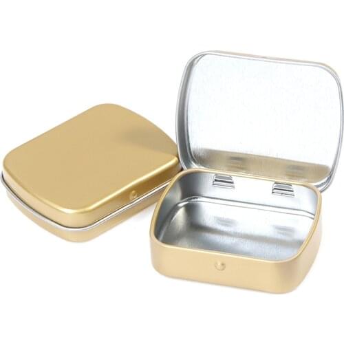 A Good-looking Gold Clamshell Mini Tin Box Satchel Boy Tin Box Candy Packing Box Compact Storage Box Portable