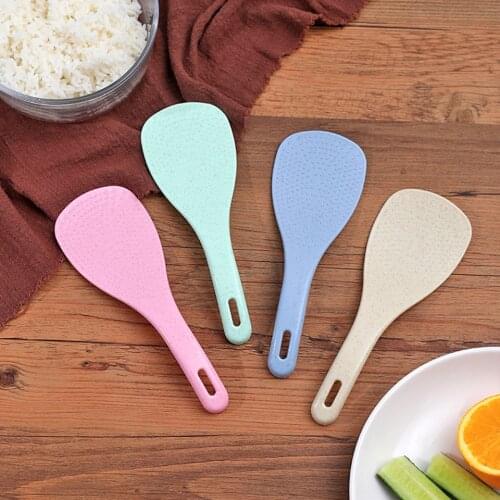 Kitchen Non Stick Rice Paddle Meal Spoon Wheat Straw Household Environmental Non-Stick Rice Spoon