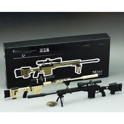 About 21cm 1:6 Scale Soldier Minitoys Remington Msr Sniper Rifle Full Metal Model Fit 12'' Action Figure Body Toy Accessories