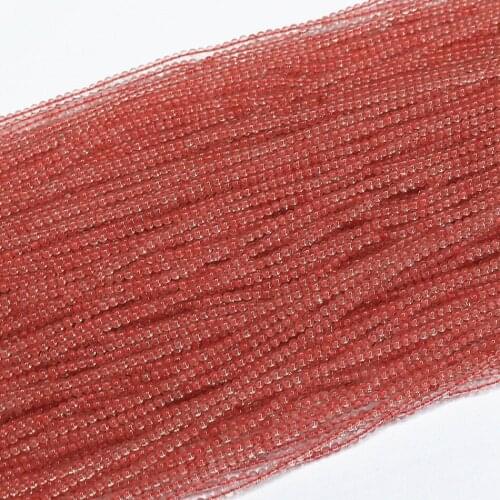 Fashion natural cherry crystal stone jades chalcedony 2mm 3mm hot stone round loose beads making trendy Jewelry B418