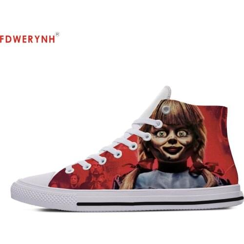 Man Casual Shoes Annabelle Comes Home Horror Movie Lightweight-Canvas Plimsolls Diy Individualization Men Leisure Shoes