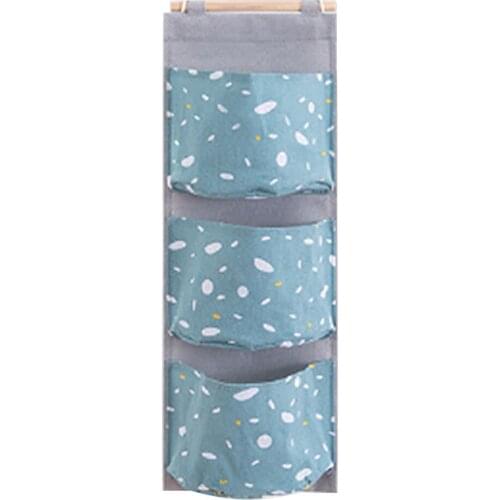 Wall Wardrobe Hanging Storage Bag Foldable 3 Pockets Behind Door Jewelry Toys Pouch Bedroom Wall Mounted Storage Pocket