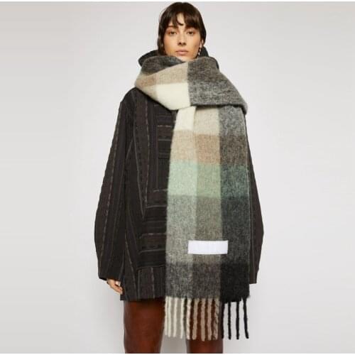 2020 new autumn and winter multicolor thickened Plaid womens scarf AC the same length warm shawl for men and womens scarves