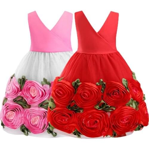 Flowers Girls Dress Birthday Party Gift Costume Princess Toddler Girl Dresses Summer Kids Dresses For Girls Children Clothing