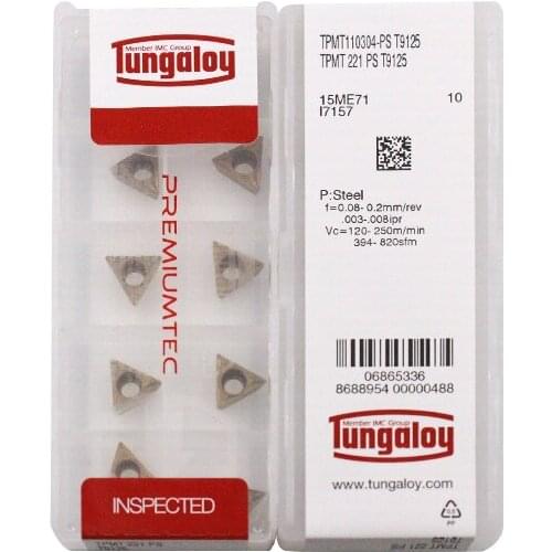 TPMT110304-PS T9125 100% Original TUNGALOY carbide insert with the best quality 10pcs/lot free shipping
