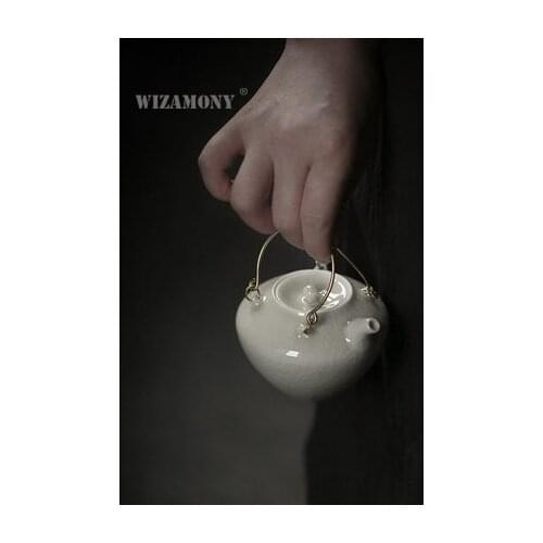WIZAMONY Grass and Wood Glaze tea pot 130ml Ceramics Arts Tay Chinese Tea Set Porcelain T Clay Antique Teapot Drinkware