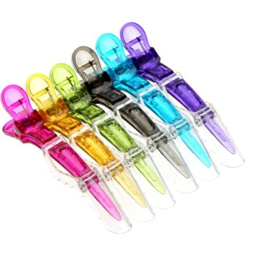 6Pcs Hair Section Clips Crocodile Clips Hairpins Salon Fix Hair Clamps Hairdressing Tool Plastic Grip Crocodile DIY Hair Clips
