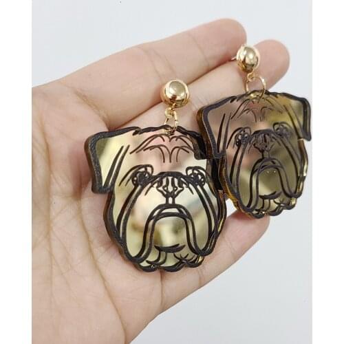 2021 Women Punk Earrings bulldog Pandent Earrings Charm Hip Hop Girls Gift Cute Stud acrylic jewelry Evening Party Earring