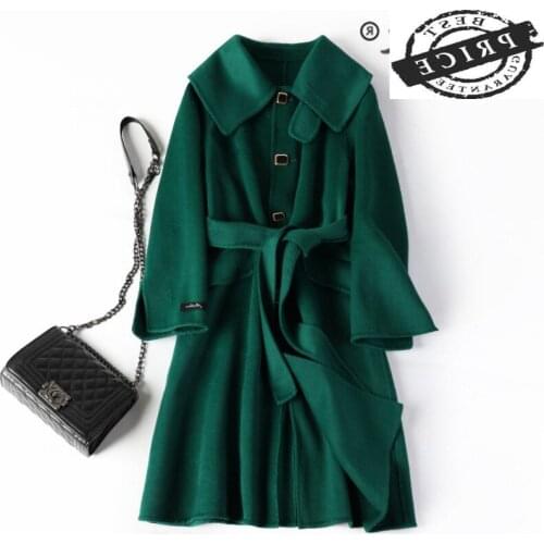 Coat Winter Wool Female Jacket Women Clothes 2021 Korean Elegant Long Woolen Coat Ladies Cashmere Abrigo Mujer Hiver A05a