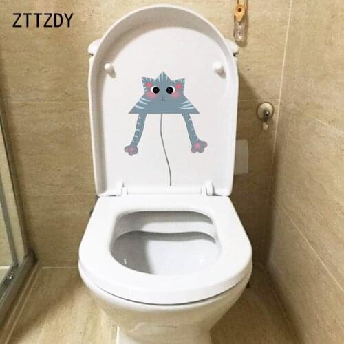 ZTTZDY 16*22CM Funny Kite Cat Bedroom Home Decor Toilet Sticker Wall Decal T3-0297