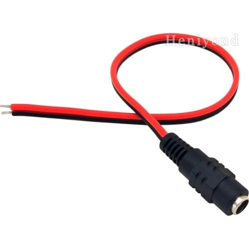 10Pcs 2.1x5.5 mm Female plug 12V DC Power Pigtail cable jack for CCTV Security Camera connector