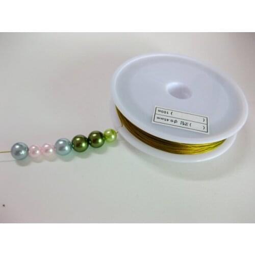 100M Golden Beading Cord Wire Thread String Tiger Tail 0.38mm