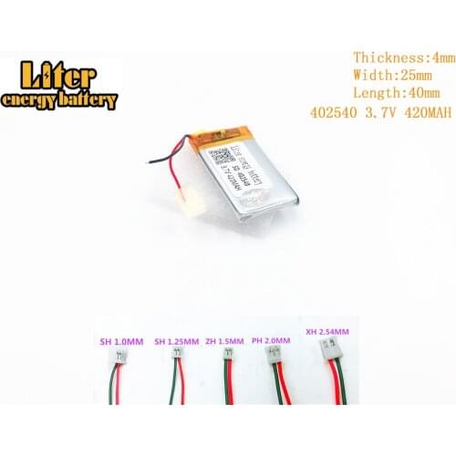 3.7V,420mAH,402540 Polymer lithium battery for 420MAH 3.7V 402540 PLUG GPS,mp3,mp4 phone,speaker polymer rechargeable battery