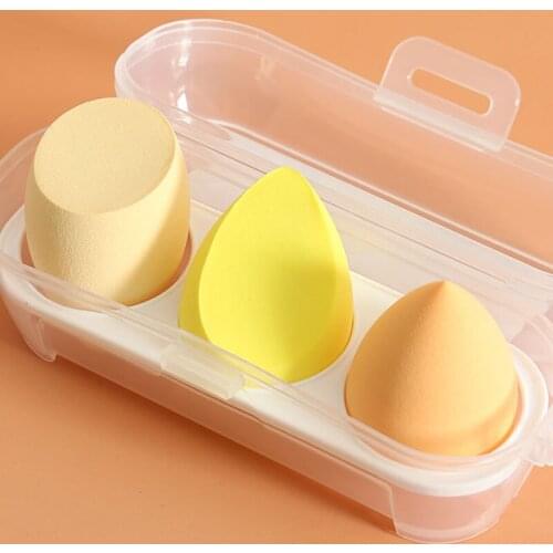 3pcs Soft Face Cosmetic Puff with Storage Box Concealer Foundation Powder Puff Makeup Sponge Beauty Make Up Tools Accessories