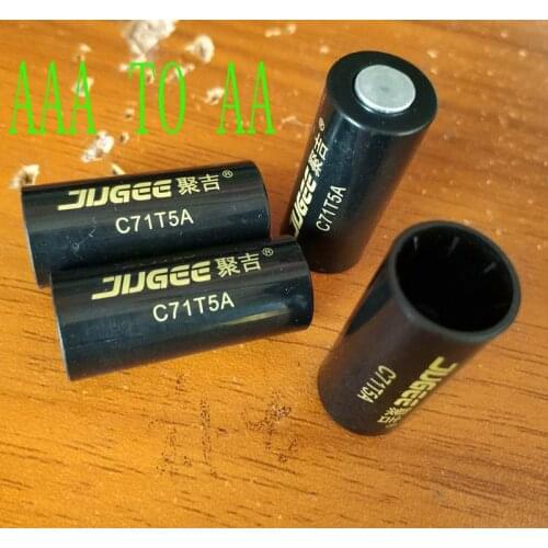 4X Jugee AAA battery to AA size battery conversion tube AAA to AA size converter 1.5V battery AA size battery