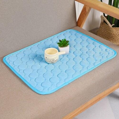 Pet Accessories Summer Cooling Mat Pet Ice Pad Cool Cold Silk Moisture-Proof Cooler Sofa Mats Portable Sleeping Cooling Mat