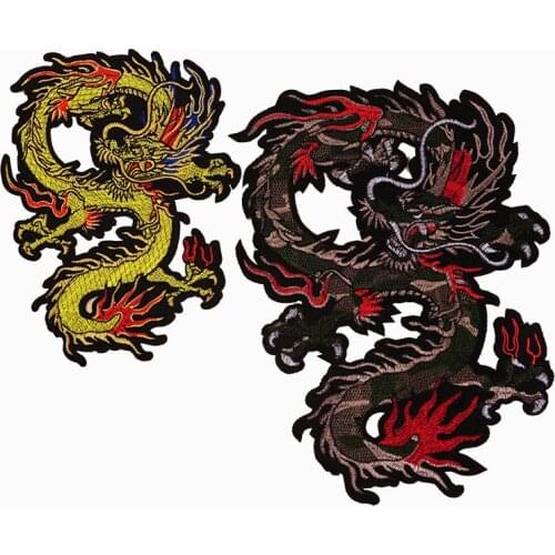 Cartoon Animal Snake Dragon Letters Punk Embroidery Applique Iron on Patches for Clothes Badges Stripe Diy Patch Set for T-shirt