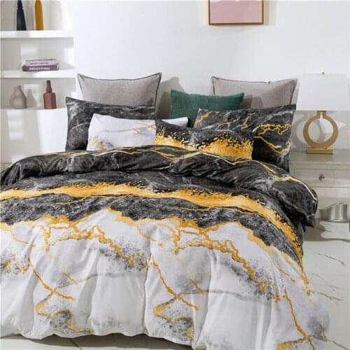 Large Bedding Duvet Cover Set Marble Printed Luxury Microfiber Down Comforter Quilt Cover with Zipper Closure Modern Style