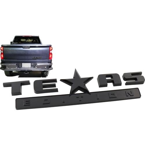 Black TEXAS EDITION for SILVERADO SIERRA UNIVERSAL Fender trunk Emblem Decal Badge Sticker